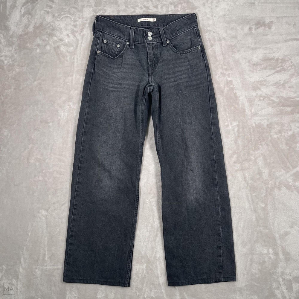 Levi's Women's Jeans Superlow Boot Cut Denim Casual 24 Gray